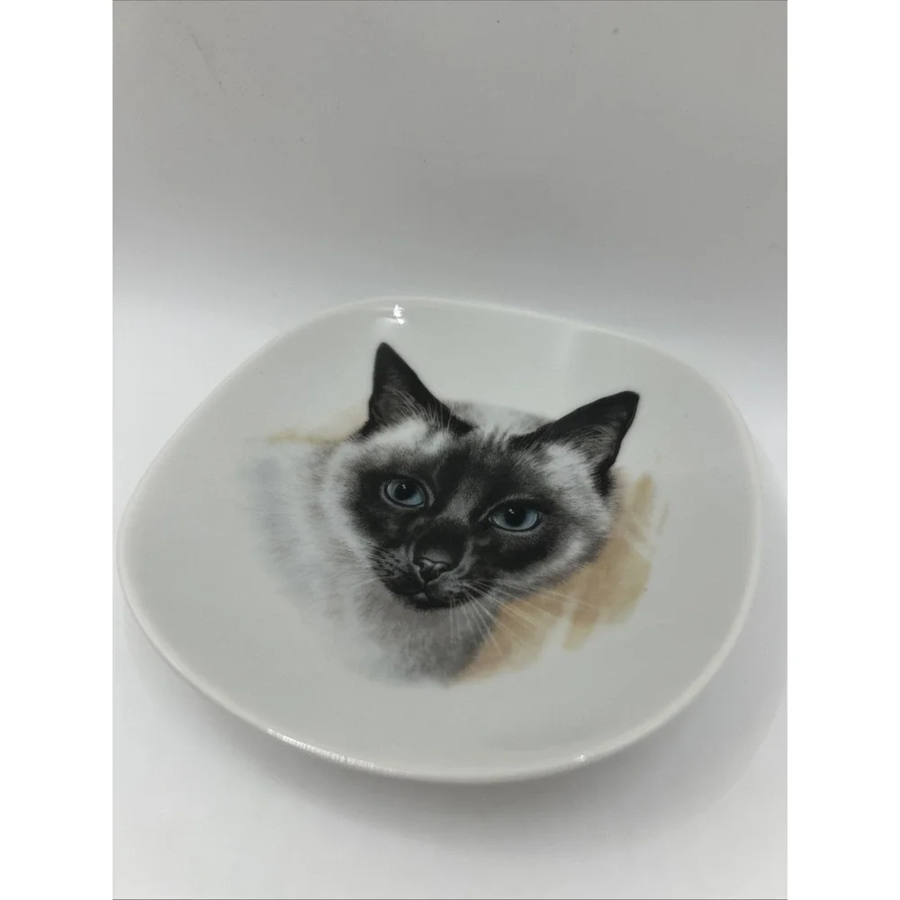 Schumann Arzberg Bavaria Germany Siamese Cat Trinket Dish Small Plate